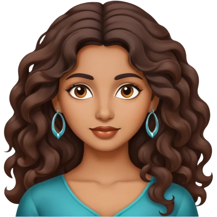 Morena ondulada con rasgos de India muy bonita  emoji