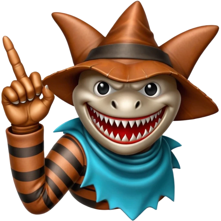 Freddy Krueger shark finger glove emoji