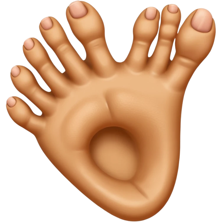human foot with 5 toes emoji