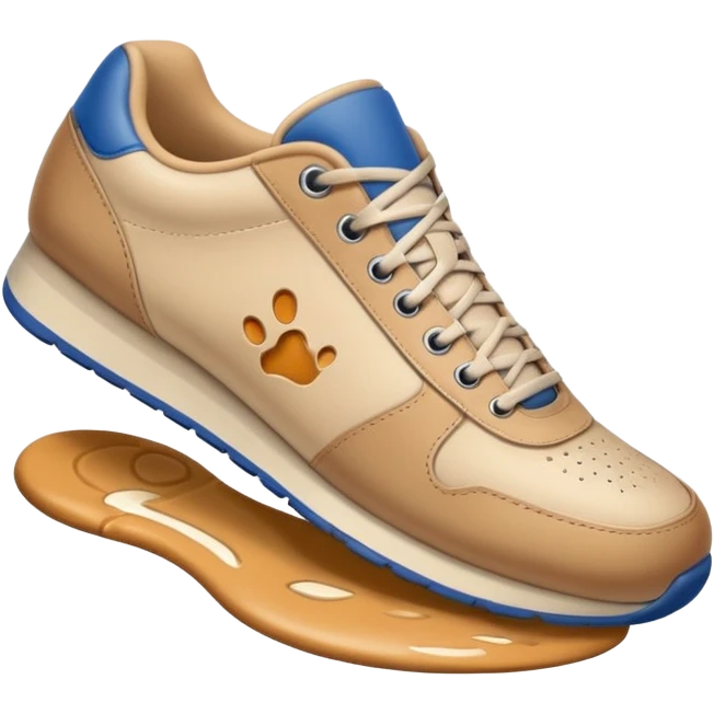 a foot wearing a sneaker pressing on the ground, leaving a visible shoe print beneath. Rounded, glossy, smooth, soft shadows, white background.


 emoji