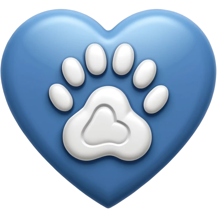 white heart with a paw print emoji