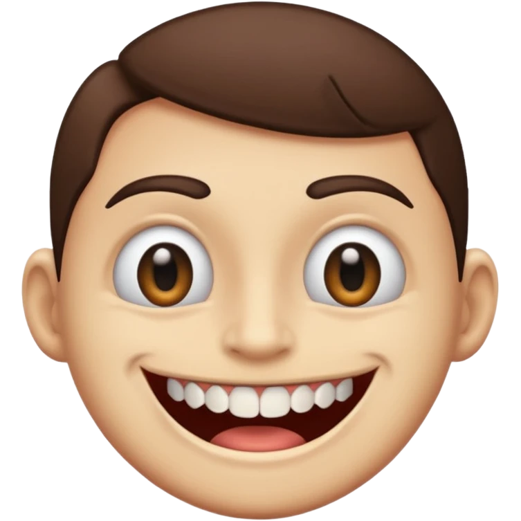 a face with a twitched eye and a super toothy smile emoji