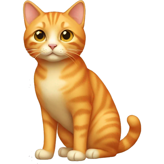 light orange cat, full body emoji