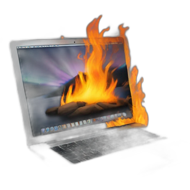 macbook pro on fire emoji