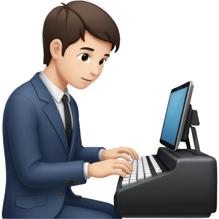 Person typing emoji