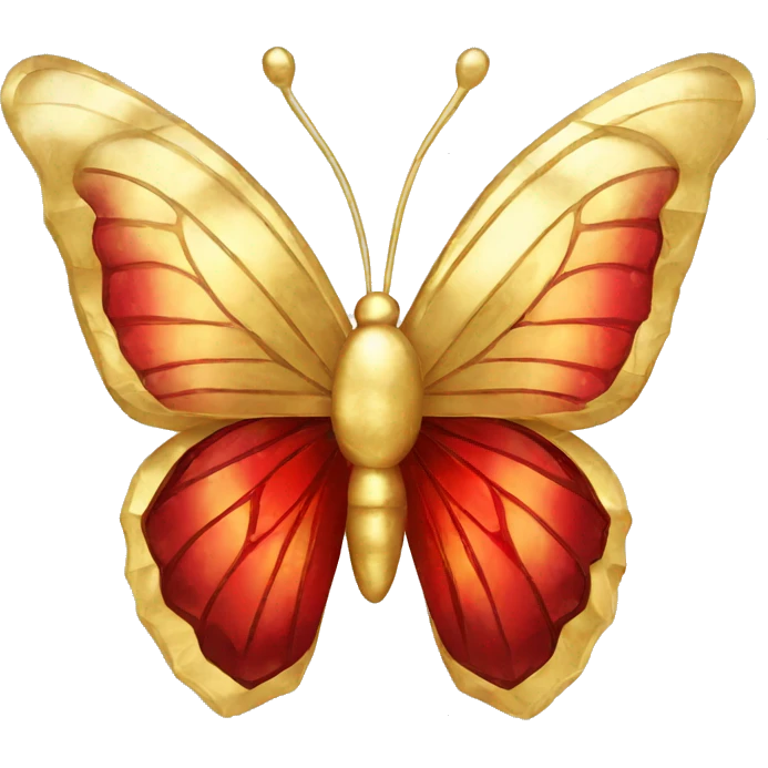 Gold and red crystal butterfly emoji