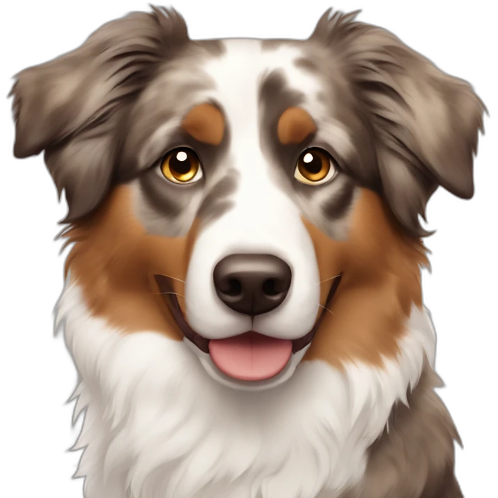 australian shepherd with brown and white fur emoji
