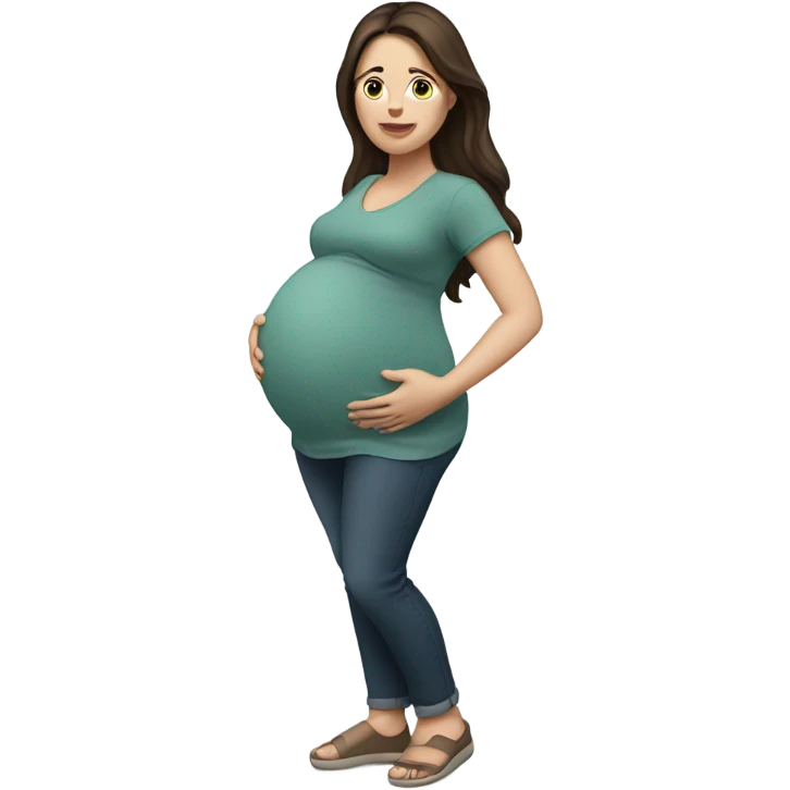 Pregnant white brunette standing emoji