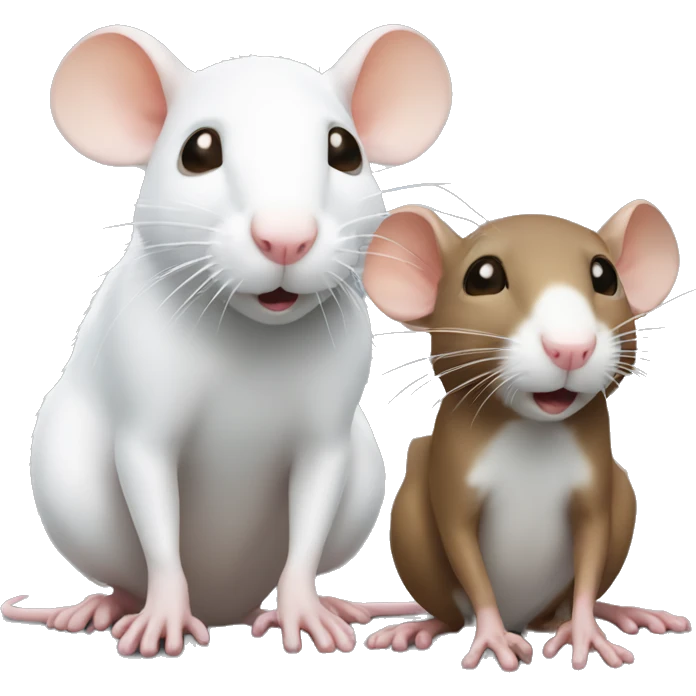 one brown rat and one white rat emoji