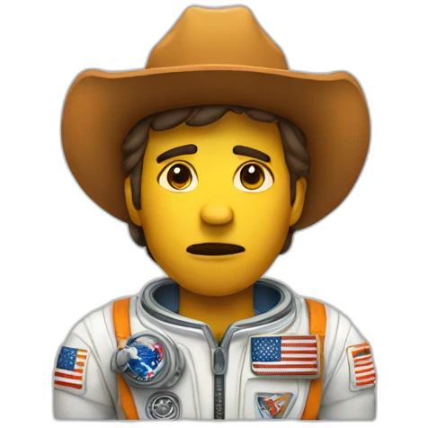 Crying-astronaut-cowboy emoji