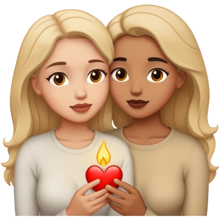 female couple in intimate moment together sfw emoji
