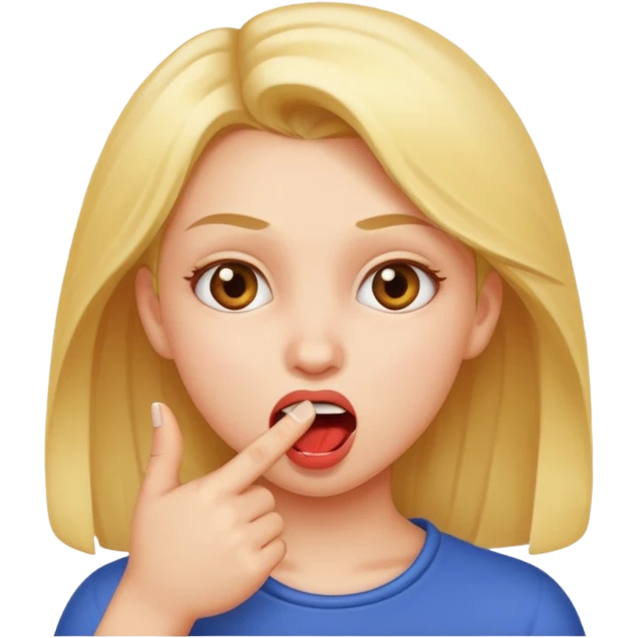 Niña mordiéndose el dedo  emoji