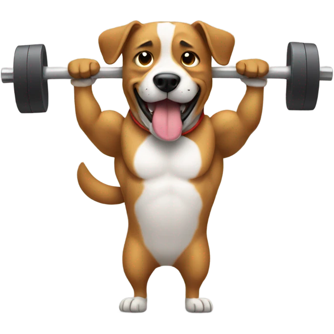 Dog, lifting weights  emoji