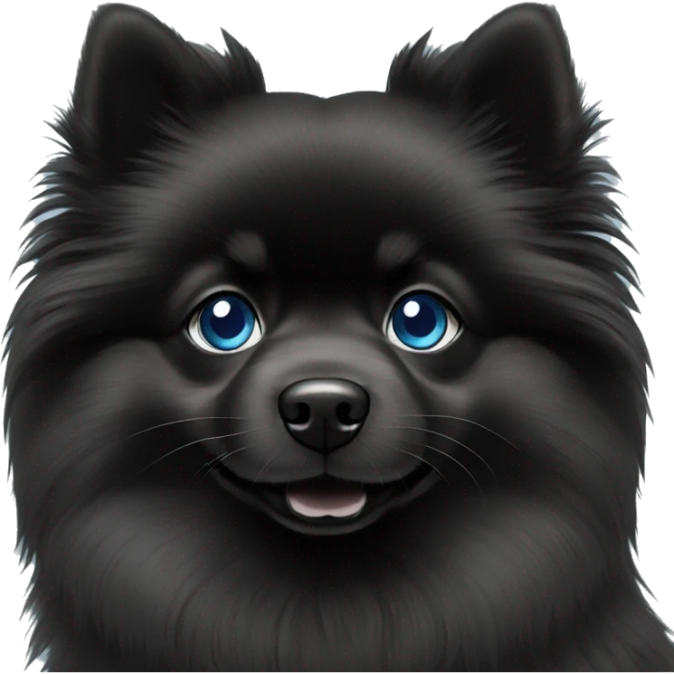 Black Pomeranian Blue eyes emoji