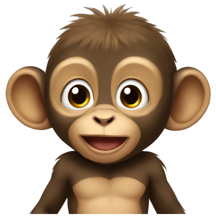 baby monkey waking up with alfa alfa hair emoji