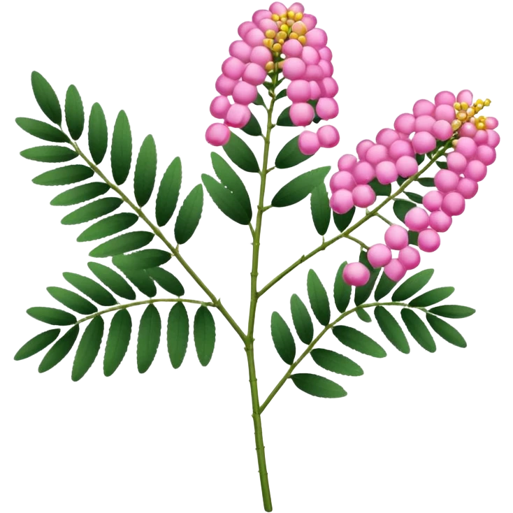 Pink Mimosa with flower  emoji