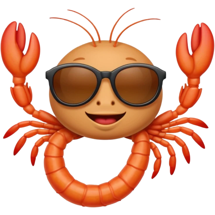 Prawn wearing sunglasses emoji