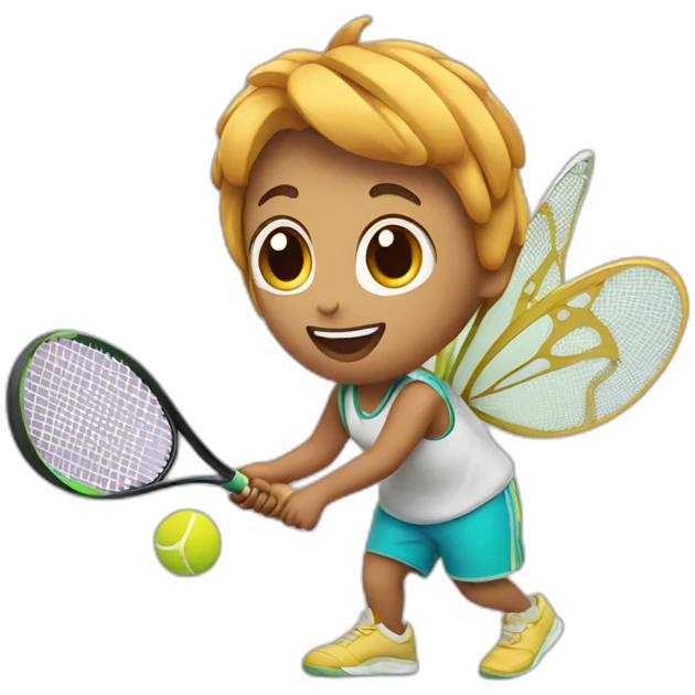 Butterfly playing tennis emoji