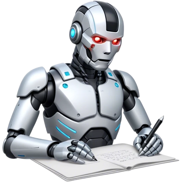 cyborg writing on paper emoji