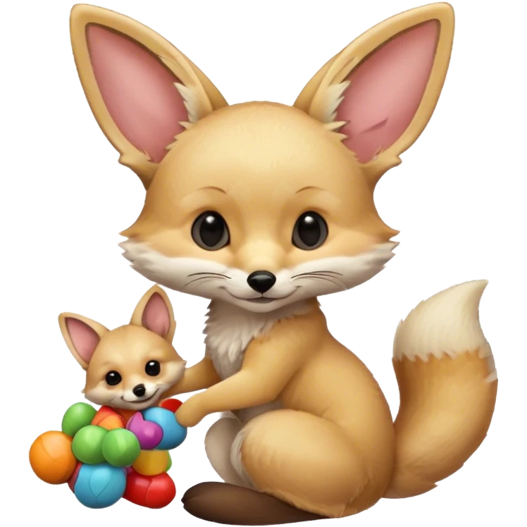 fennec playing with toys  emoji
