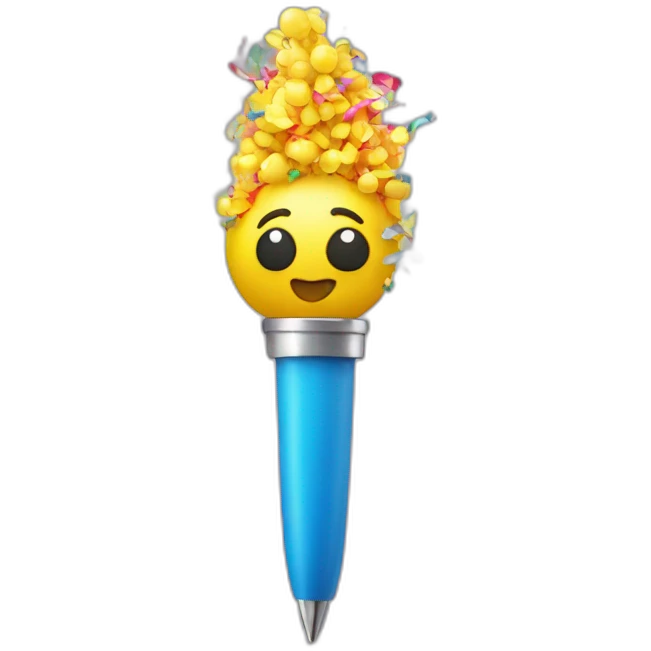 pen with a party popper emoji on one end emoji