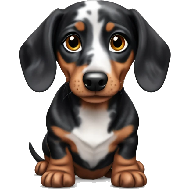Black Merle mini dachshund  emoji
