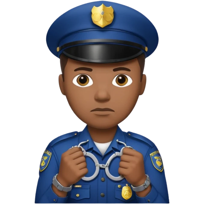 kelepçe tutan zenci polis emoji