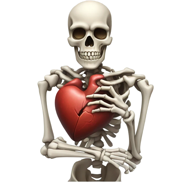Skeleton squeezing heart  emoji