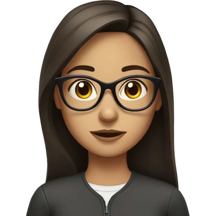 Brunette girl with glasses emoji