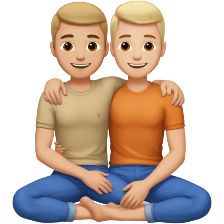 Gay man straddling another gay man’s lap emoji