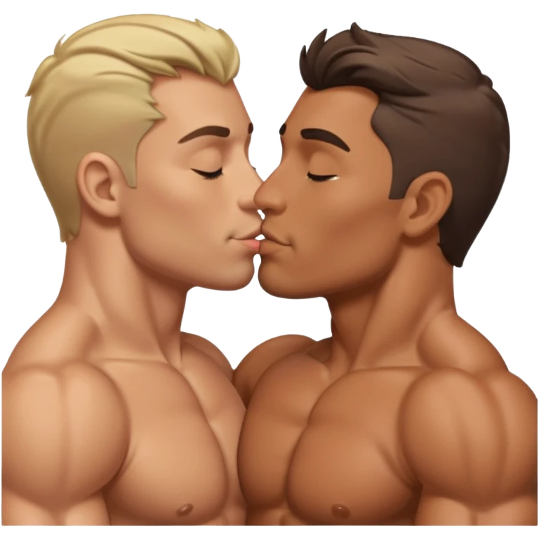 make 2 seductive men kissing emoji