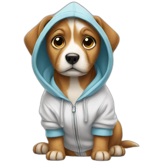 Dog wearing a hoodie  emoji