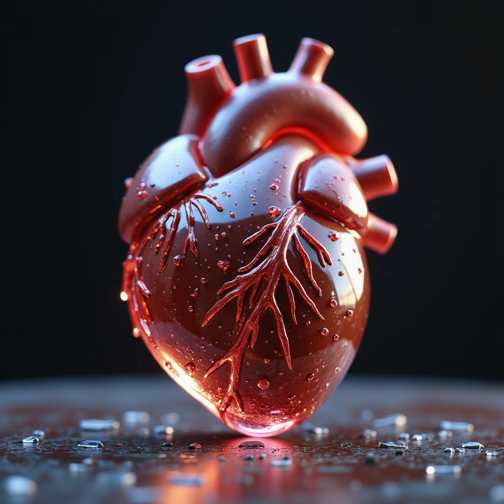 heart with a glass effect, photorealistic style, highly detailed, realistic lighting and reflections emoji