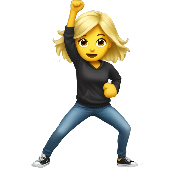 blonde girl dabbing emoji