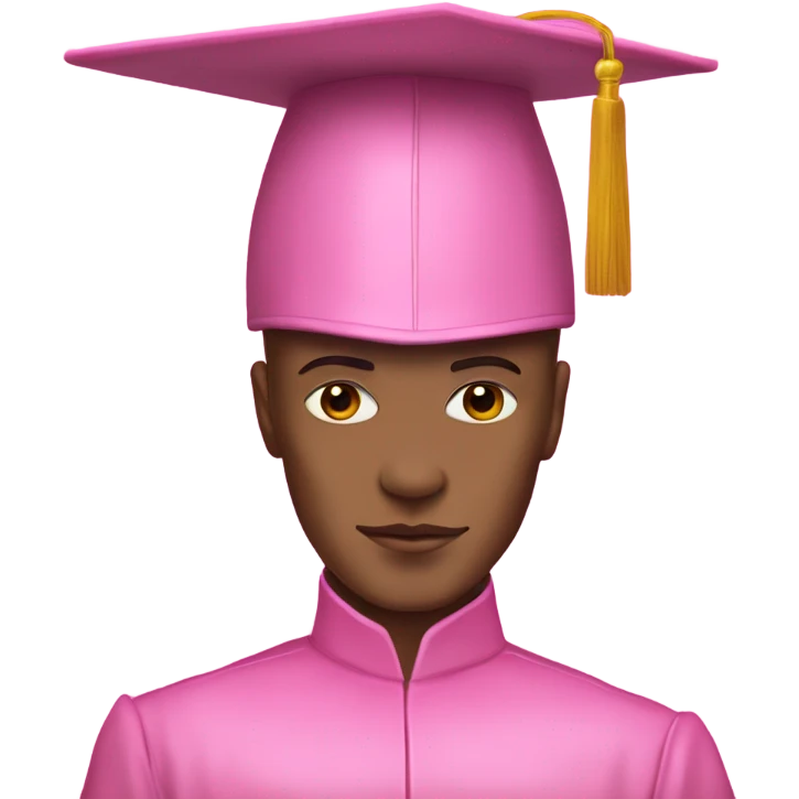 pink t-1000 in a pink graduation hat emoji