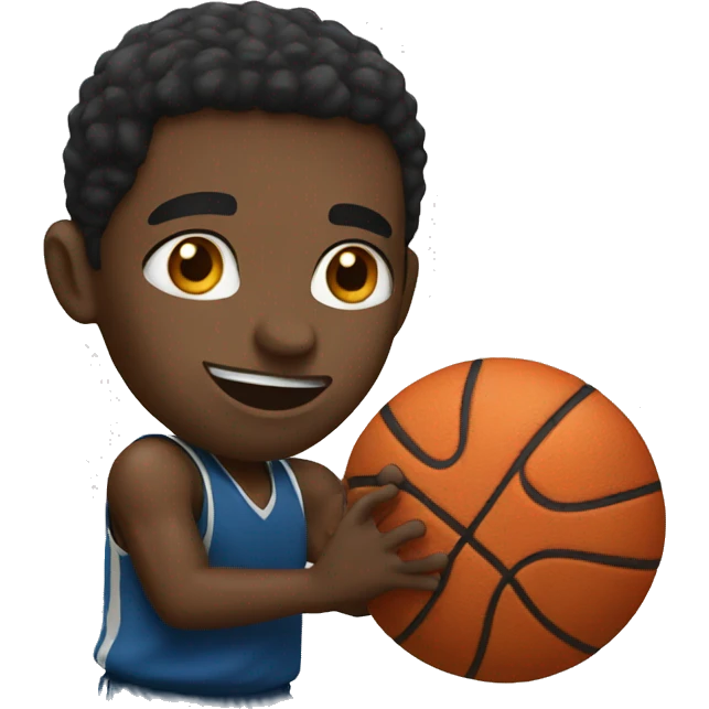 Black male playing basketball emoji