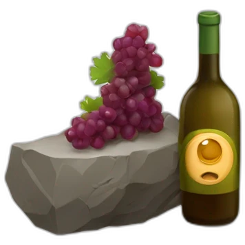 cara de pedra segurando vinho emoji