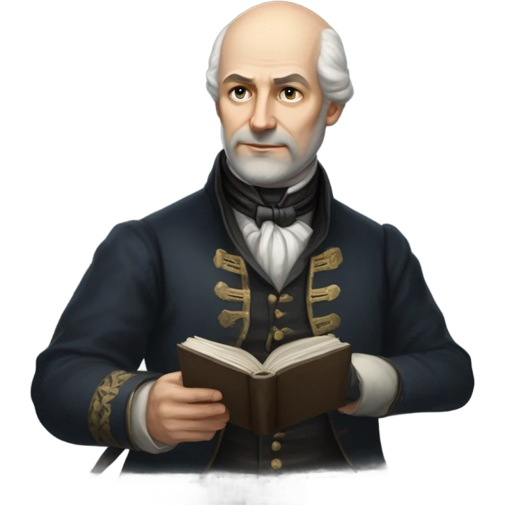 Ivan Kharytonenko, a famous Ukrainian philanthropist from Sumy. The emoji should depict him with a kind and noble expression, bald head and a grey sideburns, and dressed in elegant 19th-century attire—such as a dark frock coat and a high-collared shirt. Include subtle details that reflect his status as a patron, such as a small book or a symbolic gesture of generosity (e.g., holding a coin or extending a hand) emoji