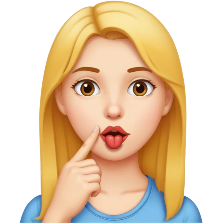 Girl with a finger in her mouth  emoji