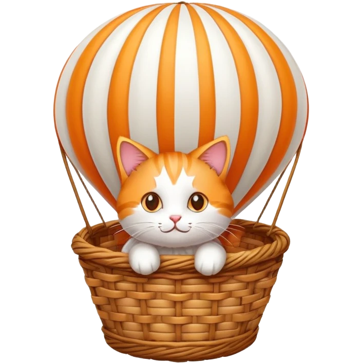 Cat in a hot air balloon emoji