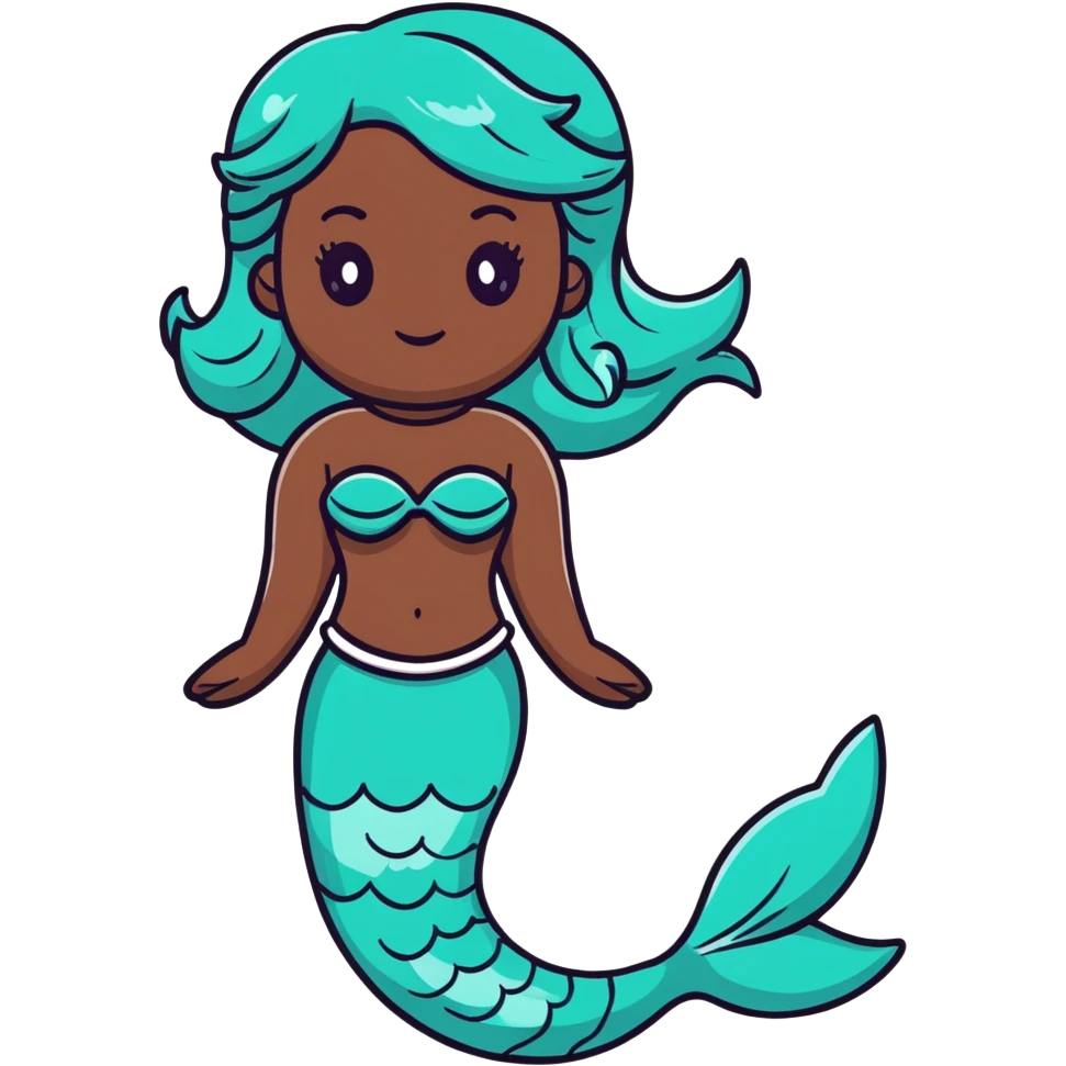 black mermaid with dark skin emoji