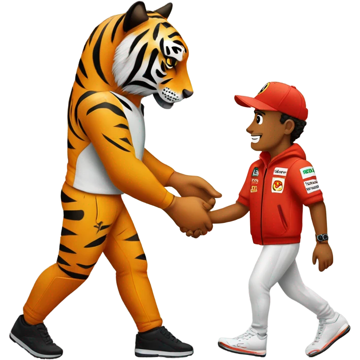 lewis hamilton hand in hand with tiger  emoji