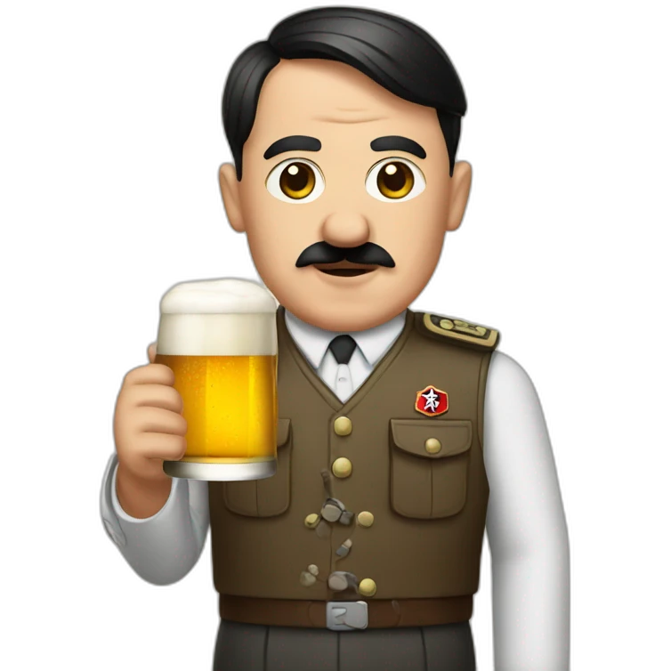 Hitler with beer emoji