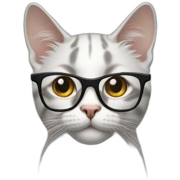 cat with a camera in glasses emoji