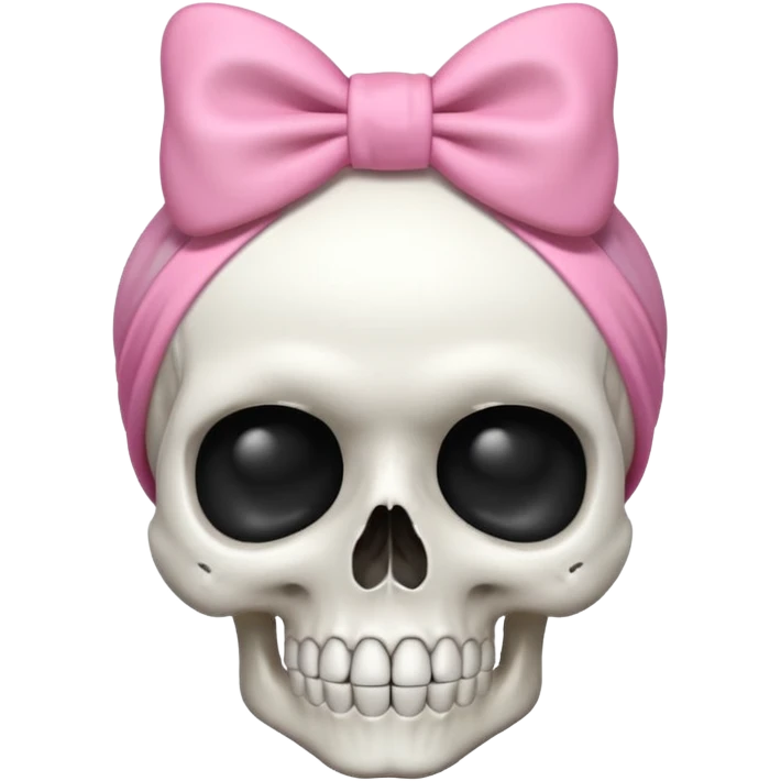 Cute skull with bow on head emoji