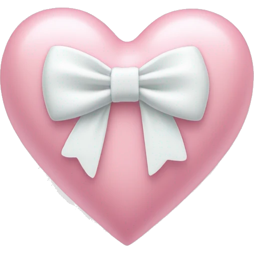 Pastel pink heart with white bow emoji