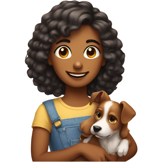 Uma menina e um cachorro  emoji
