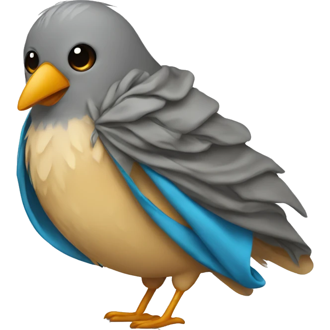 Bird wearing a blanket emoji