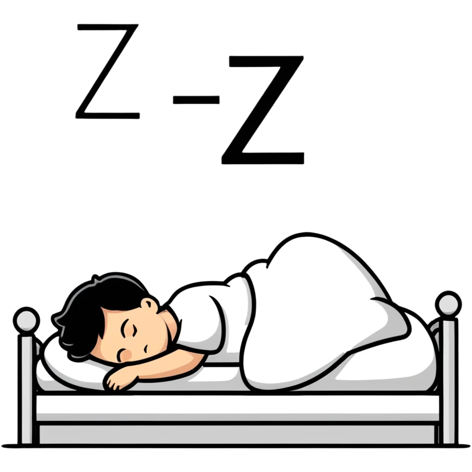 boy sleeping with Z symbols floating above him emoji