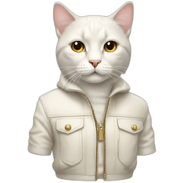Off white fashionable cat emoji